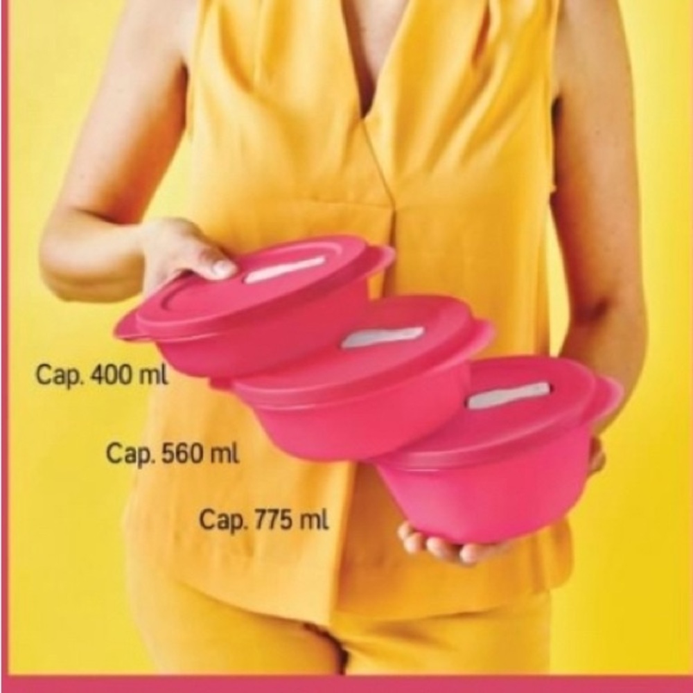 Tupperware Containers Lunch Set of 3 Red Color